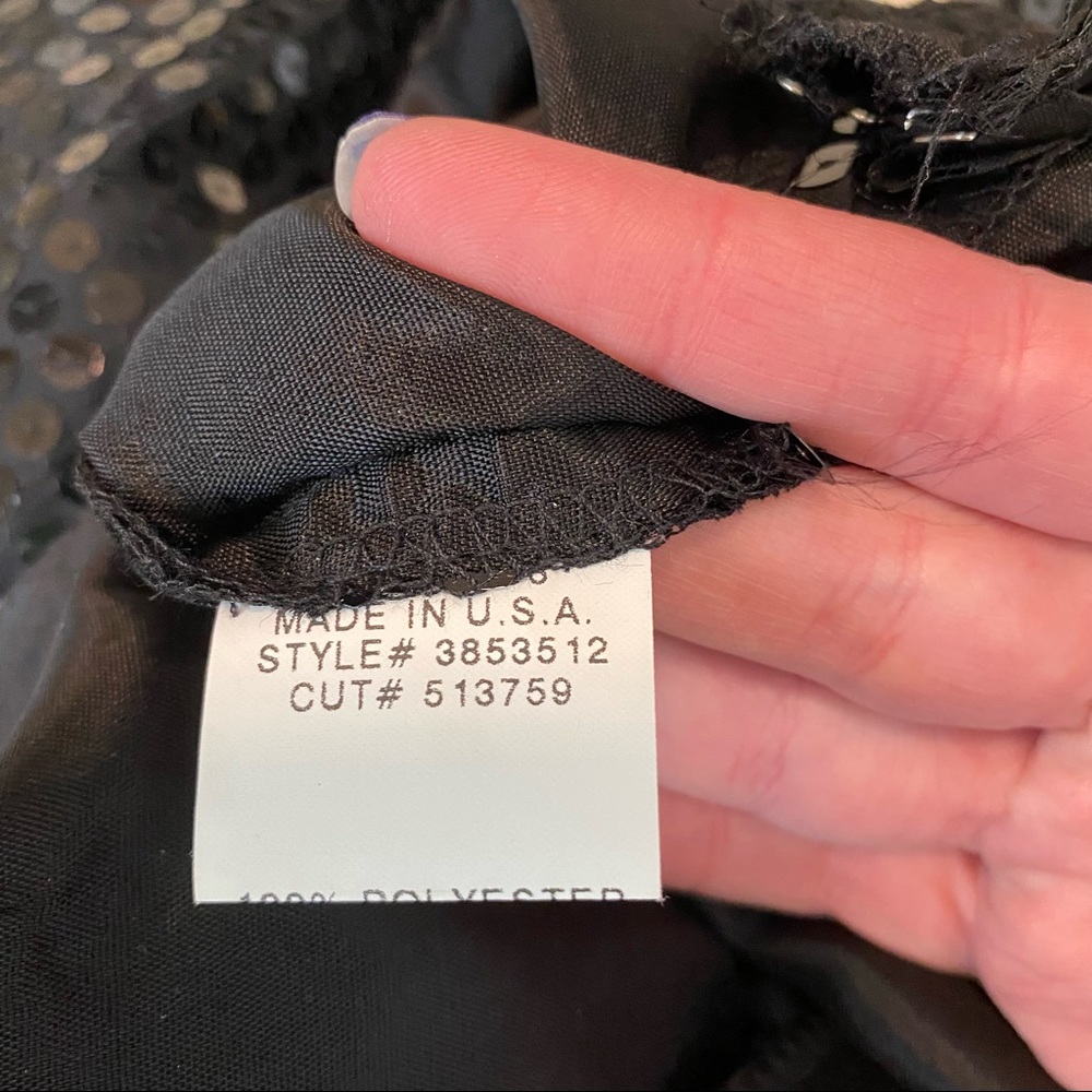 Harris Wallace Black Sequin Pencil Skirt - Picture 5 of 8